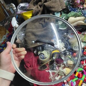 Glass Cookware Lid with Black Handle - Clear 12"